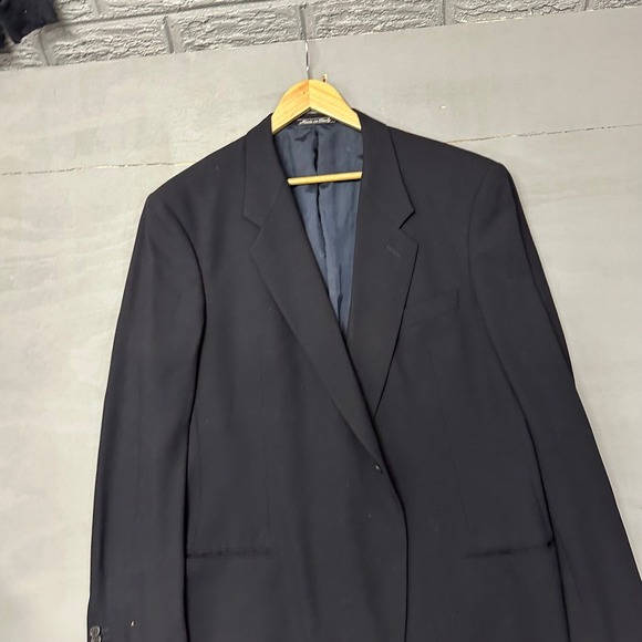 Giorgio Armani Le Collezioni Mens Black Wool Blazer Made in Italy Saks Fifth